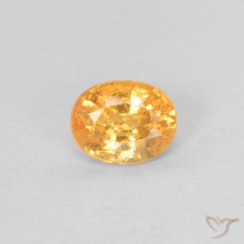 4,7 x 3,7mm ovaler oranger Spessartin-Granat aus Mosambik, Gewicht von 0,4 ct, natürlicher Edelstein in VS-SI Reinheit, 1 Stück ovaler Spessartin-Granat - Farbe: Mittelorange, Mohs-Härte von 6,5 - 7,5 Geeignet für den täglichen Gebrauch im Schmuck, Photo A