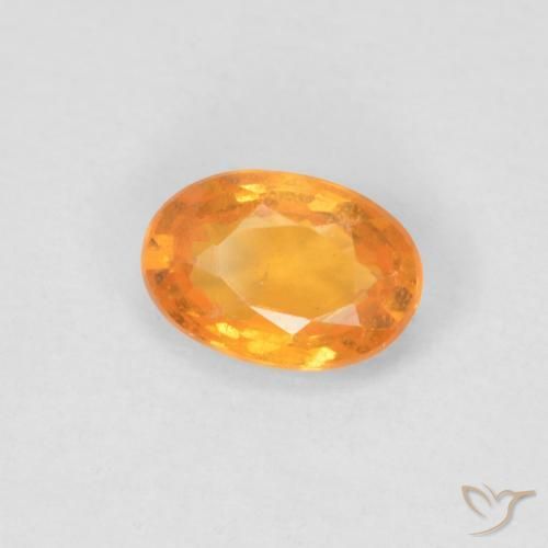 0.64 ct Orange Spessartite Garnet Stone, Natural Spessartite Garnet in Oval Facet Shape for Sale