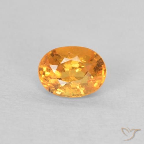 0.35 ct Orange Spessartite Garnet Gemstone, Spessartite Garnet Gem in Oval Facet Shape for Sale.