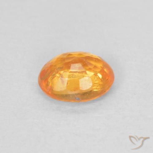 Spessartite Garnet Gemstone in 4.8 x 4 mm Size for Sale, Spessartite Garnet Stone in Medium Orange Color