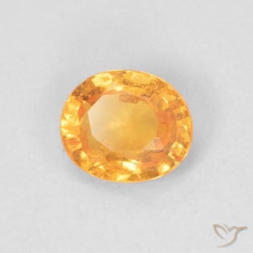 0.47 ct Golden Spessartite Garnet Stone, Natural Spessartite Garnet in Oval Facet Shape for Sale