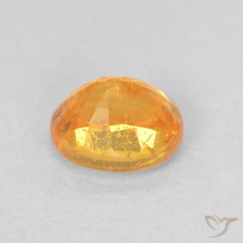 Spessartite Garnet Gemstone in 5.2 x 4.3 mm Size for Sale, Spessartite Garnet Stone in Medium Orange Color