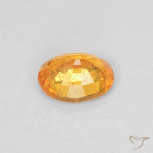Spessartite Garnet Gemstone in 4.7 x 3.7 mm Size for Sale, Spessartite Garnet Stone in Medium Orange Color