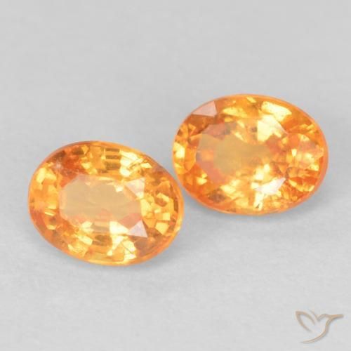0.54 ctw Orange Spessartite Garnet Stones, Natural Spessartite Garnet in Oval Facet Shape for Sale