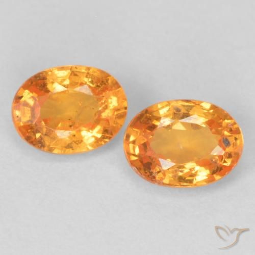 0.47 ct Orange Spessartite Garnet, 4.1 x 3.1 mm Oval Cut From Mozambique, Photo A