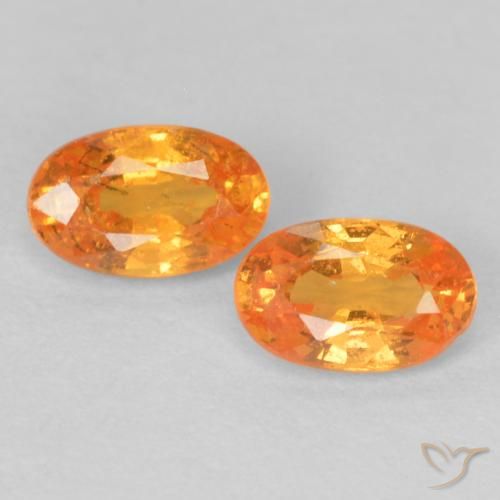 0.68 ct Orange Spessartite Garnet, 5 x 3.1 mm Oval Cut From Mozambique, Photo A