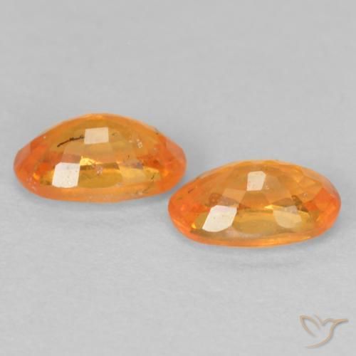 Spessartite Garnet Gemstones in 5 x 3.1 mm Size for Sale, Spessartite Garnet Stones in Bright Orange Color