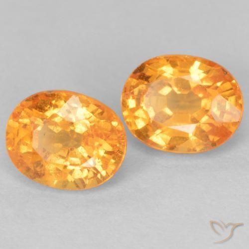 1.16 ctw Orange Spessartite Garnet Stones, Natural Spessartite Garnet in Oval Facet Shape for Sale