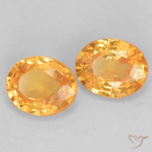 0.84 ctw Orange Spessartite Garnet Stones, Natural Spessartite Garnet in Oval Facet Shape for Sale
