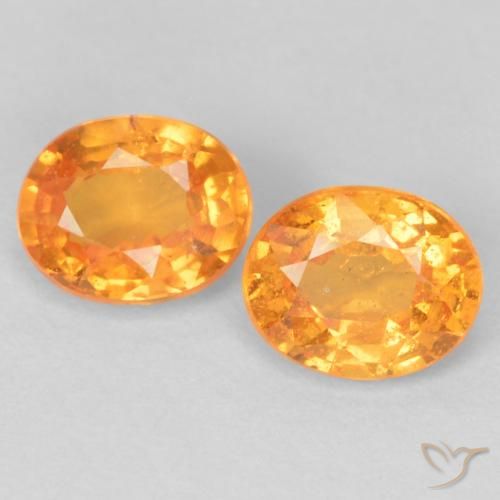 1 ct Orange Spessartite Garnet, 5 x 4.1 mm Oval Cut From Mozambique, Photo A