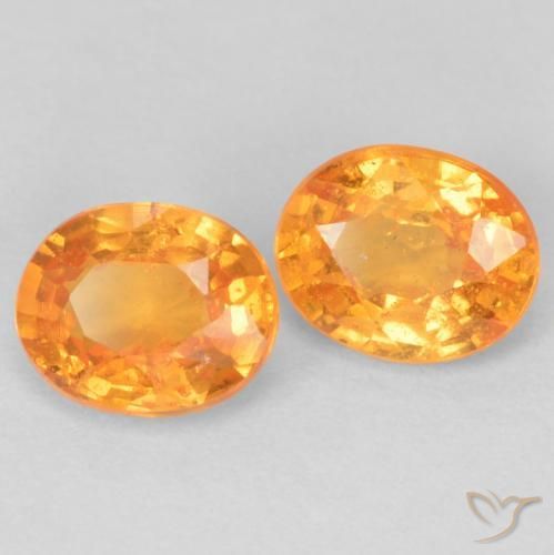 1.00 ctw Orange Spessartite Garnet Stones, Natural Spessartite Garnet in Oval Facet Shape for Sale