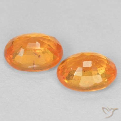 Spessartite Garnet Gemstones in 5 x 4.1 mm Size for Sale, Spessartite Garnet Stones in Honey Orange Color