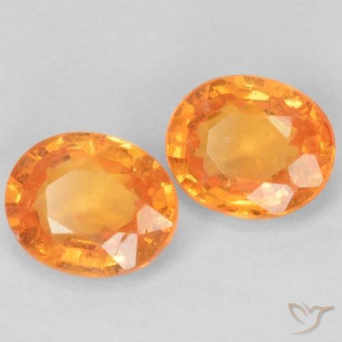 0.97 ctw Orange Spessartite Garnet Stones, Natural Spessartite Garnet in Oval Facet Shape for Sale