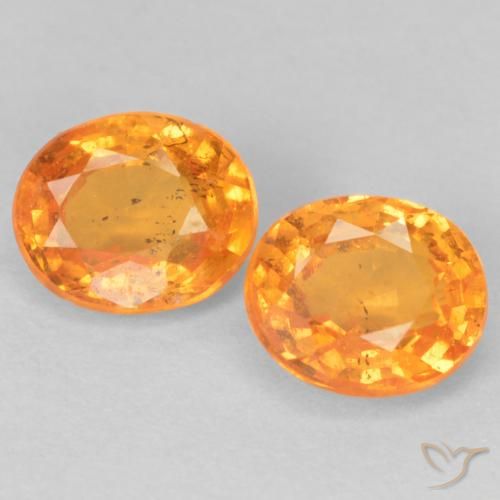 1.11 ct Orange Spessartite Garnet, 5 x 4.2 mm Oval Cut From Mozambique, Photo A