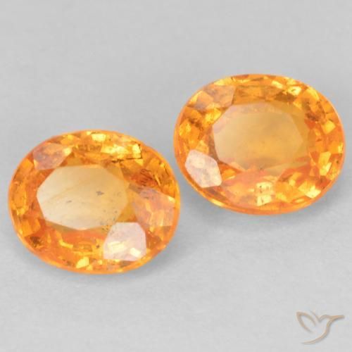 1.11 ctw Orange Spessartite Garnet Stones, Natural Spessartite Garnet in Oval Facet Shape for Sale
