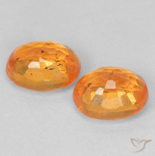 Spessartite Garnet Gemstones in 5 x 4.2 mm Size for Sale, Spessartite Garnet Stones in Bright Orange Color