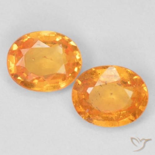0.79 ct Orange Spessartite Garnet, 5 x 4.1 mm Oval Cut From Mozambique, Photo A