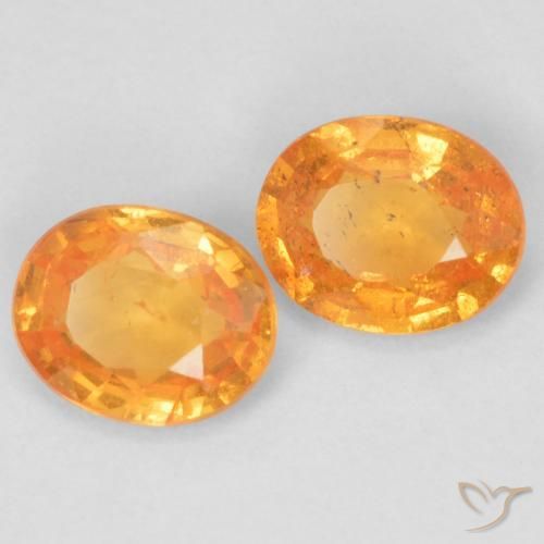 0.79 ctw Orange Spessartite Garnet Stones, Natural Spessartite Garnet in Oval Facet Shape for Sale