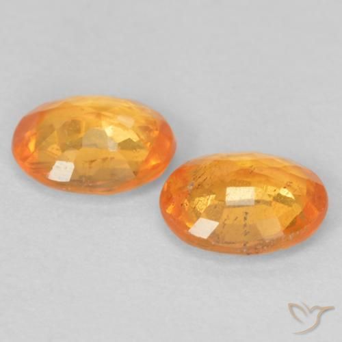 Spessartite Garnet Gemstones in 5 x 4 mm (calibrated) Size for Sale, Spessartite Garnet Stones in Bright Orange Color