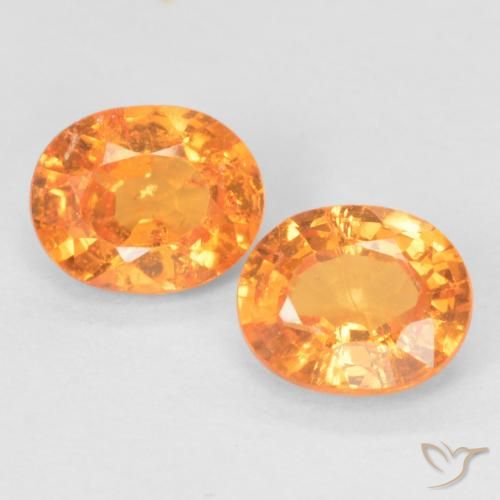 0.99 ct Orange Spessartite Garnet, 5.1 x 4.1 mm Oval Cut From Mozambique, Photo A