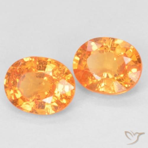 0.99 ctw Orange Spessartite Garnet Stones, Natural Spessartite Garnet in Oval Facet Shape for Sale