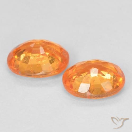 Spessartite Garnet Gemstones in 5 x 4 mm (calibrated) Size for Sale, Spessartite Garnet Stones in Bright Orange Color