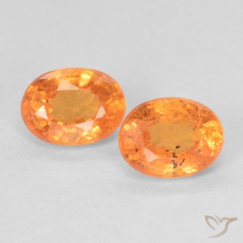 0.58 ct Orange Spessartite Garnet, 4.1 x 3.1 mm Oval Cut From Mozambique, Photo A