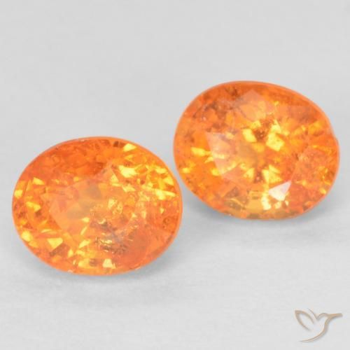 1.33 ctw Orange Spessartite Garnet Stones, Natural Spessartite Garnet in Oval Facet Shape for Sale