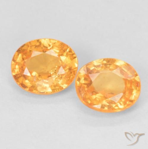 0.94 ctw Orange Spessartite Garnet Stones, Natural Spessartite Garnet in Oval Facet Shape for Sale