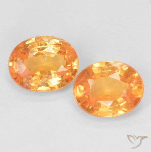 0.9 ct Orange Spessartite Garnet, 5 x 4 mm Oval Cut From Mozambique, Photo A