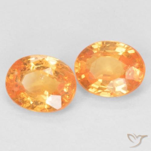 0.90 ctw Orange Spessartite Garnet Stones, Natural Spessartite Garnet in Oval Facet Shape for Sale
