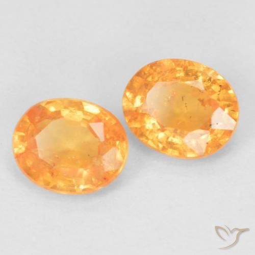 0.85 ct Orange Spessartite Garnet, 4.9 x 4.1 mm Oval Cut From Mozambique, Photo A