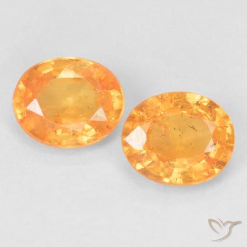 0.85 ctw Orange Spessartite Garnet Stones, Natural Spessartite Garnet in Oval Facet Shape for Sale
