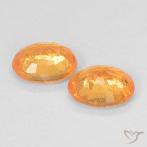 Spessartite Garnet Gemstones in 5 x 4 mm (calibrated) Size for Sale, Spessartite Garnet Stones in Medium Orange Color