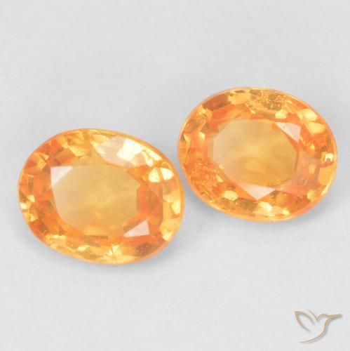 0.90 ctw Orange Spessartite Garnet Stones, Natural Spessartite Garnet in Oval Facet Shape for Sale