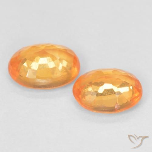 Spessartite Garnet Gemstones in 5 x 4 mm (calibrated) Size for Sale, Spessartite Garnet Stones in Honey Orange Color