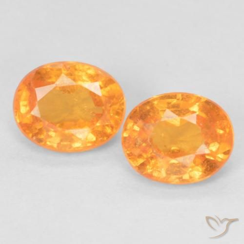0.93 ct Orange Spessartite Garnet, 5 x 4 mm Oval Cut From Mozambique, Photo A