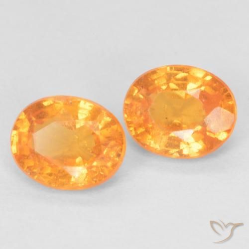 0.93 ctw Orange Spessartite Garnet Stones, Natural Spessartite Garnet in Oval Facet Shape for Sale