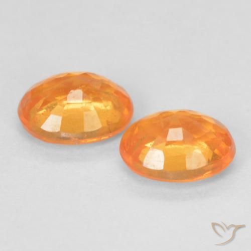 Spessartite Garnet Gemstones in 5 x 4 mm (calibrated) Size for Sale, Spessartite Garnet Stones in Medium Orange Color
