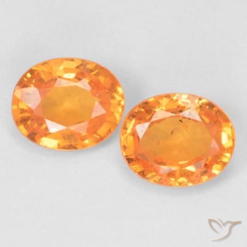 0.85 ct Orange Spessartite Garnet, 5 x 4 mm Oval Cut From Mozambique, Photo A