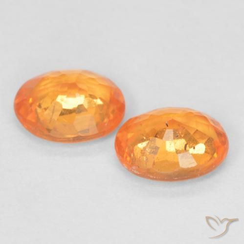 Spessartite Garnet Gemstones in 5 x 4 mm (calibrated) Size for Sale, Spessartite Garnet Stones in Bright Orange Color