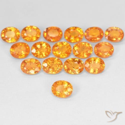 8.36 ctw Orange Spessartite Garnet Stones, Natural Spessartite Garnet in Oval Facet Shape for Sale