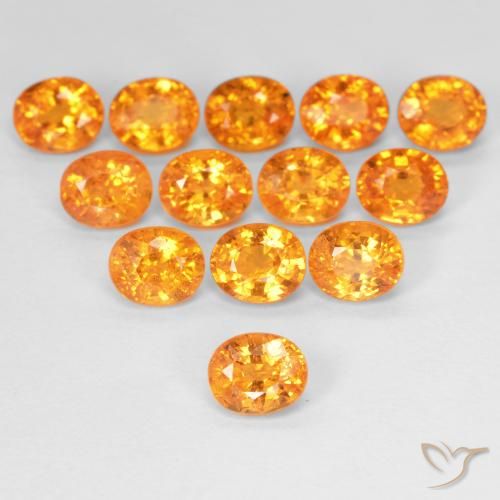 0.63 ct Orange Spessartite Garnet, 5.2 x 4.2 mm Oval Cut From Mozambique, Photo A