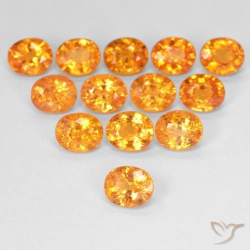 8.16 ctw Orange Spessartite Garnet Stones, Natural Spessartite Garnet in Oval Facet Shape for Sale