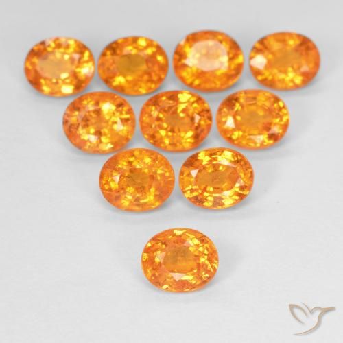 0.55ct Natural Medium Orange Spessartite Garnet, Oval, VS