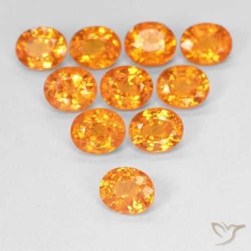 5.45 ctw Orange Spessartite Garnet Stones, Natural Spessartite Garnet in Oval Facet Shape for Sale