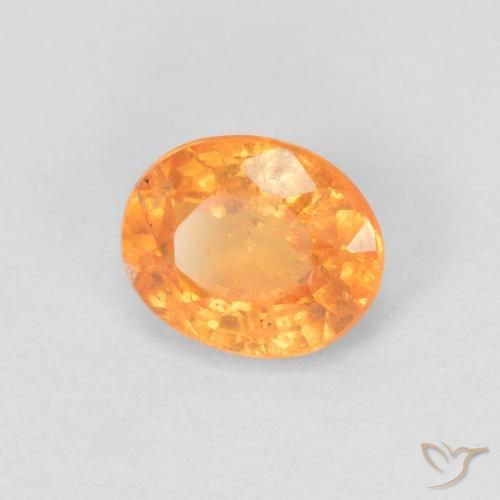 0.53 ct Orange Spessartite Garnet Stone, Natural Spessartite Garnet in Oval Facet Shape for Sale