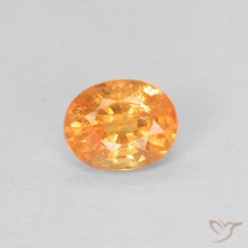 0.37ct Natural Bright Orange Spessartite Garnet, Oval, VS-SI