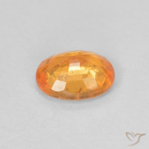 Spessartite Garnet Gemstone in 5.1 x 4.1 mm Size for Sale, Spessartite Garnet Stone in Honey Orange Color