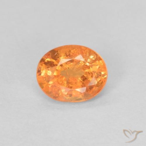 0.35ct Natural Bright Orange Spessartite Garnet, Oval, VS-SI